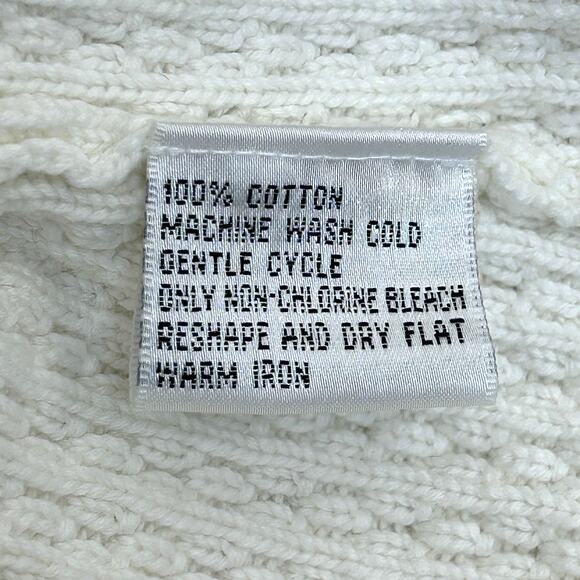 Talbots Double Breasted Sweater Cardigan Jacket Ivory Cream Women's Size M - Picture 6 of 6